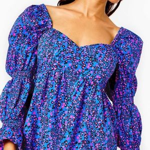 Lilly Pulitzer’s Preslee babydoll top! Size 16 pink and blue.